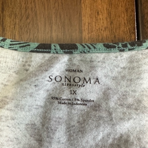 Sonoma shirt. Sleeveless light blue/brown - Picture 3 of 3